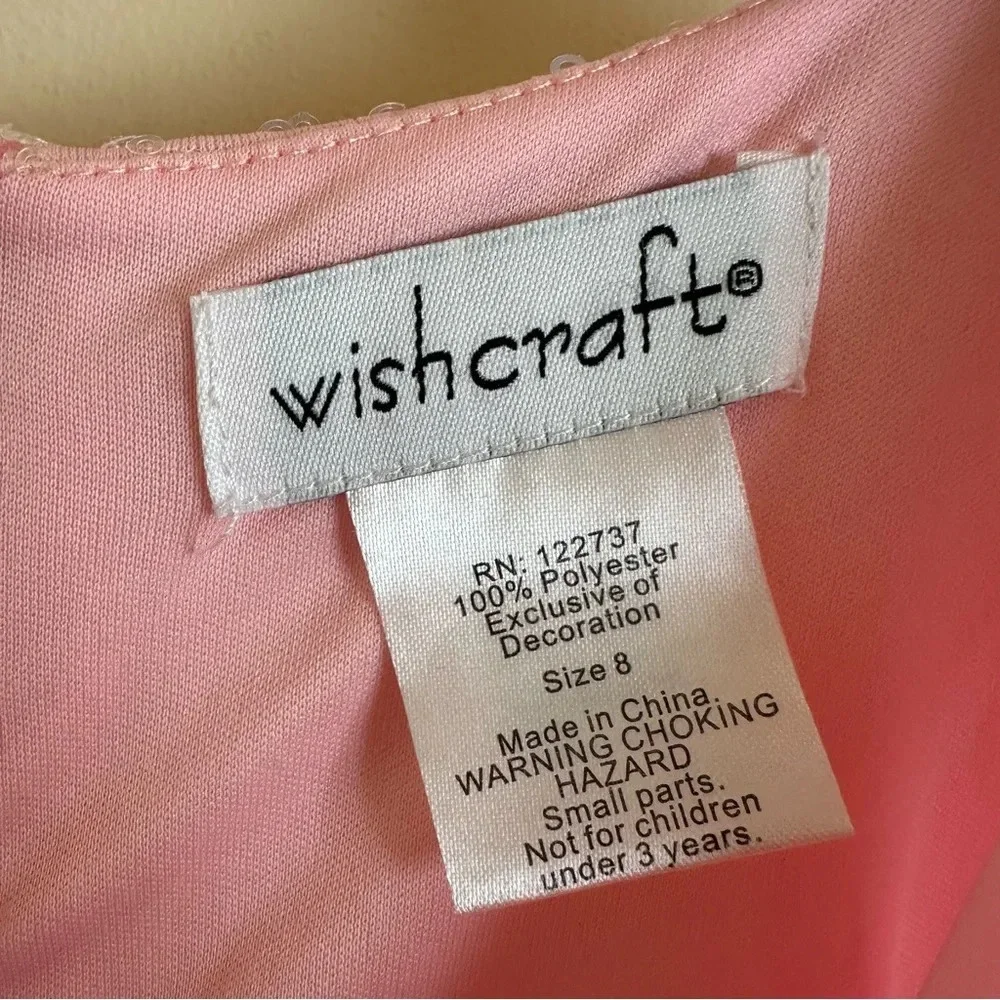 Wishcraft‎ Chasing Fireflies Girls 8 Pink Sequin Long Glamour Dress Costume